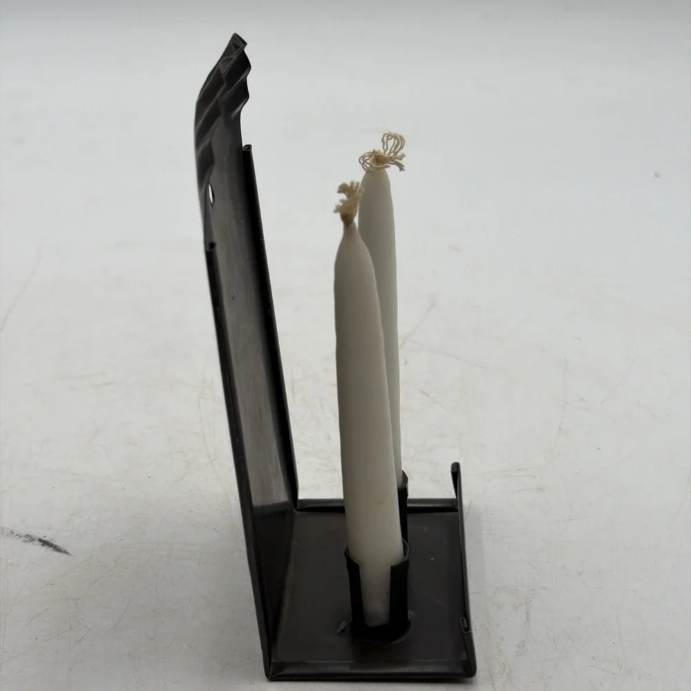Vintage Two Candle Colonial Style Tin Sconce Wall Hanging Or Table Top Decor